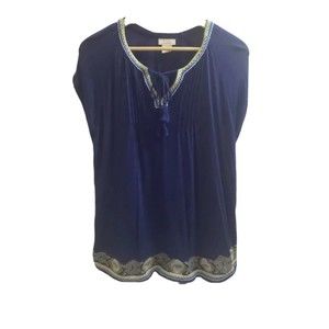 WRANGLER FINEST QUALITY WOMEN TUNIC BLUE BLOUSE SIZE LARGE